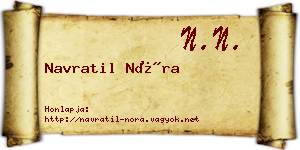 Navratil Nóra névjegykártya