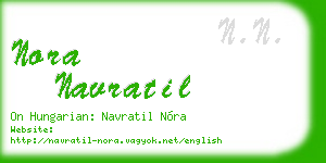 nora navratil business card